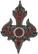 Prasowanka CROSS krzyż z pentagramem white red